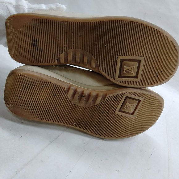 Auth Louis Vuitton Sneakers Women Beiges Leather (Calf) #60741L55 - Picture 4 of 9